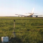 Aircraft noise measured with a microphone